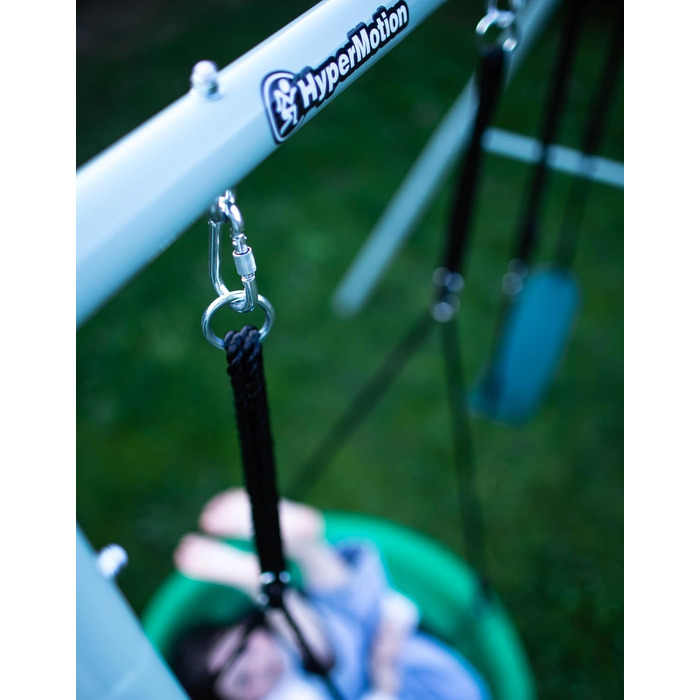 Гойдалка-гніздо для саду HyperMotion Storchennest з А-рамою, 2 місця, 150 кг, зелено-сіра (HYP1)