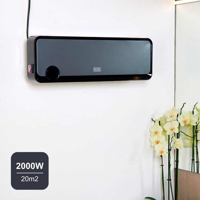 Конвектор BLACK+DECKER BXCSH1800E, 1800 Вт, чорний, з можливістю кріплення на стіні