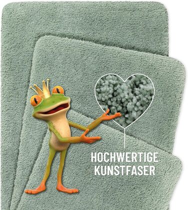 Килимок для ванної кімнати з м'якого флюсу, антиковзкий, придатний для прання, Salbei (55 x 65 см)