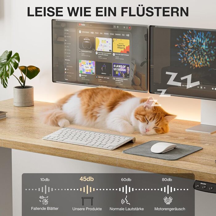 Регульований стіл 120x60 см, електричний з функцією пам'яті, стоячий/сидячий комп'ютерний стіл. Керування кабелями та гачки, регульований підйомний стіл для офісу та дому – Білий. (Світло-русявий, 100 см)