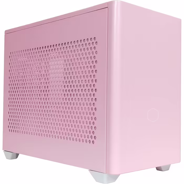 Корпус для ПК Cooler Master MasterBox NR200P Mini-ITX, загартоване скло, відмінне охолодження, вертикальне розташування відеокарти, безінструментальний доступ, рожевий Flamingo
