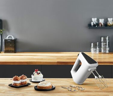 Міксер ручний Krups 3 Mix 4000, 450 Вт, білий/сірий - з насадками для збивання та тіста