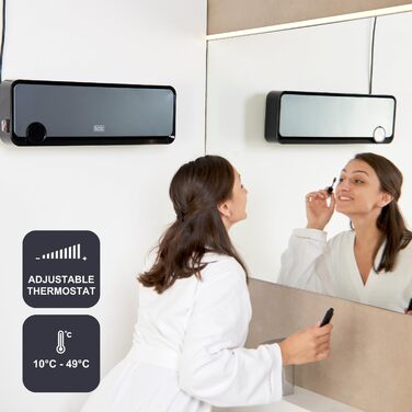 Конвектор BLACK+DECKER BXCSH1800E, 1800 Вт, чорний, з можливістю кріплення на стіні