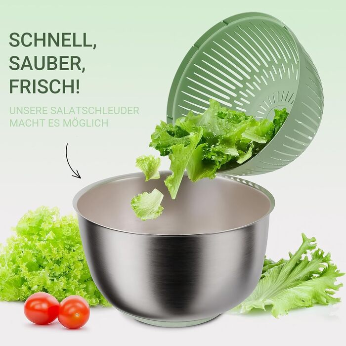 Салатниця-швидкоосушувач, 5 літрів, пластик, BPA-free