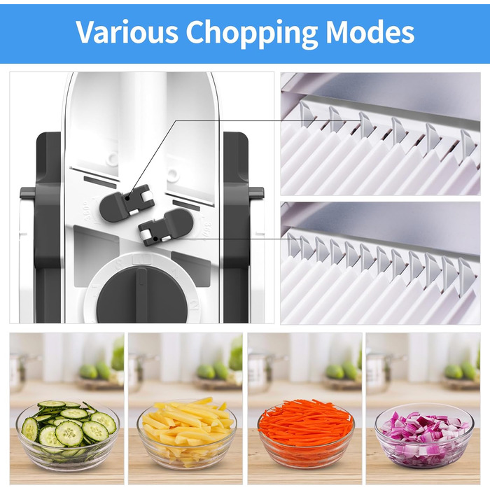 Набір для нарізання овочів 5-в-1, регулювання товщини 0,1-8 мм, сірий (Space Grey)