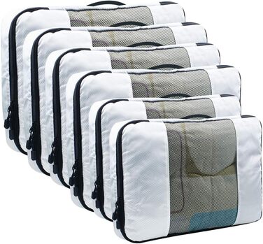 Набір органайзерів для одягу в подорож Netspower, 6 шт, сітчасті сумки для валізи, рюкзака та взуття, зелені