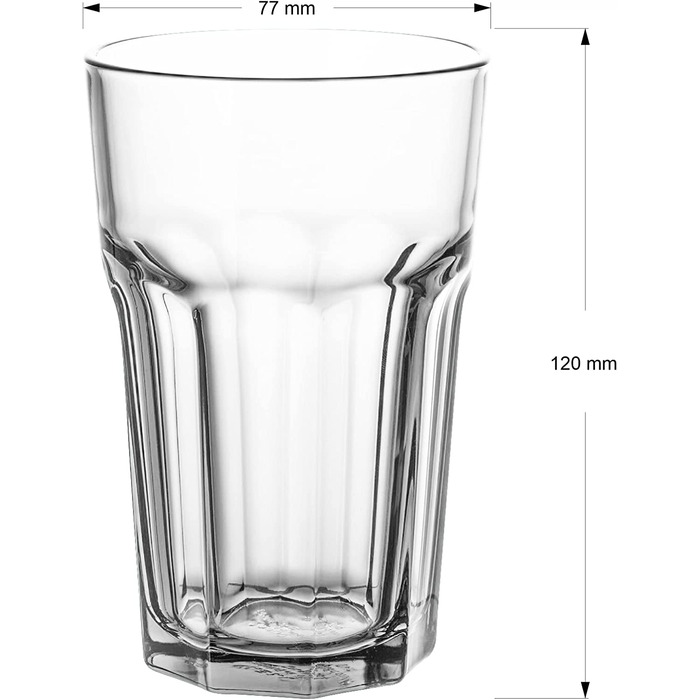 Стакан для пиття, 270 мл, універсальний набір, прозорий стакан для води, придатний для миття в посудомийній машині, стаканчик для соку, Штабельований, виготовлений в ЄС (6)