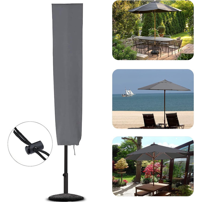 Чохол для парасольки/терасної парасольки 153x30x30 см, водовідштовхувальний, міцний, 600D Oxford PVC, чорний (без блискавки)