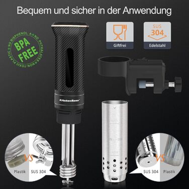 Sous Vide Garer KitchenBoss G300T: Точний кухонний прилад для приготування їжі, IPX7, LED дисплей, таймер