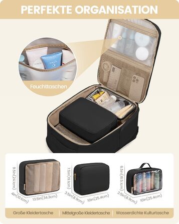 Чорний жіночий рюкзак LOVEVOOK 40L для подорожей з відділенням для ноутбука 17