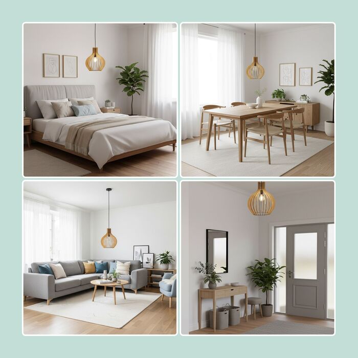 Підвісна лампа Relaxdays з дерев'яними плафонами