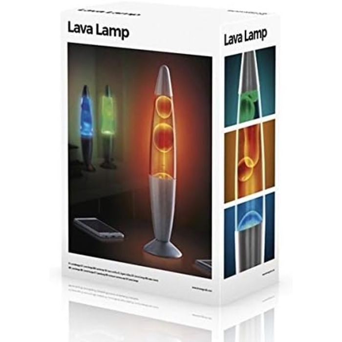 Лава лампа ракета вінтаж - магматична лампа - з запасною лампочкою - 25 Вт - 35 см - міцне скло - синій