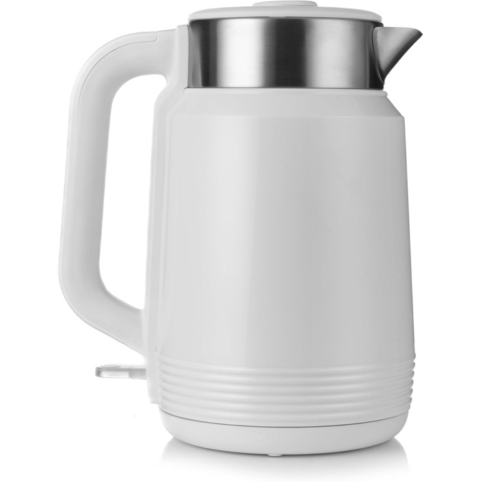 Електричний чайник Lehmann Edelstahl 2L, 2200W з подвійними стінками, автоматичним відключенням та захистом від перегріву, BPA-free, для великих сімей та офісів (Білий)