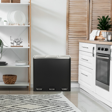 Збирач відходів / Система сортування відходів CLEAN IX 54L (3x18L) Сталь чорний hjh ОФІС