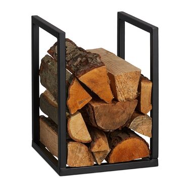 Стильна металева полиця для дров Relaxdays