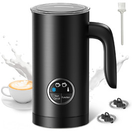 Електричний спінювач молока PARIS RHÔNE 4-в-1, 300 мл, індукція, антипригарне покриття, бездротовий, для гарячого та холодного молока (чорний)