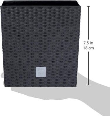 Квадратний горщик для квітів Prosperplast Rato, антрацит, 64 л, 39x39x40,5 см