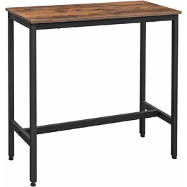 Барний стіл, кухонний стіл, кухонна стійка, прямокутний барний стіл, міцний металевий каркас, 100 x 40 x 90 см, проста збірка, вузький, промисловий дизайн, вінтажний коричнево-чорний LBT10 шт. Vintage коричнево-чорний 100 x 40 x 90 см