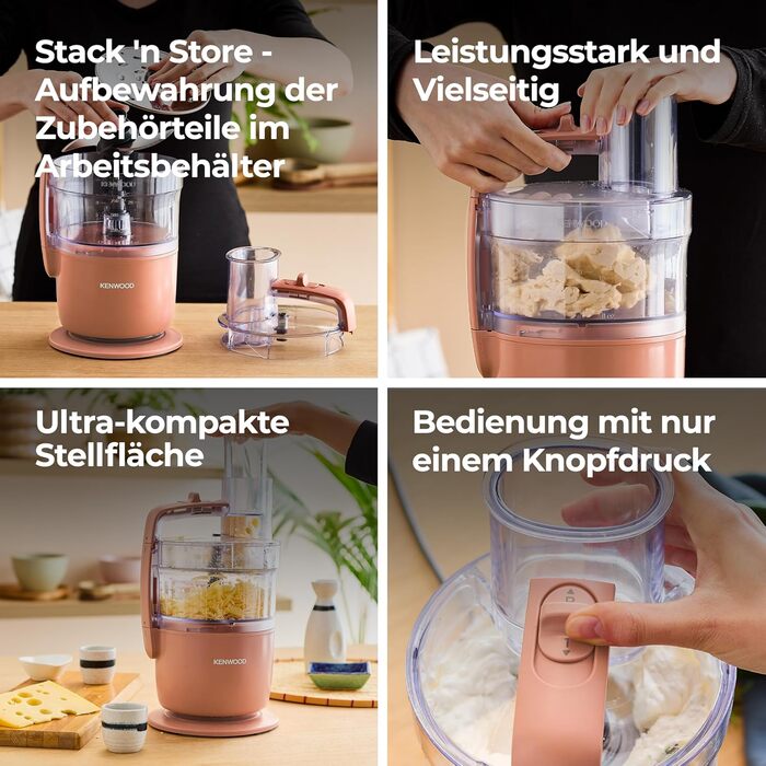 Кухонний комбайн Kenwood MultiPro Go FDP22.130GY: компактний, 650 Вт, 1.3 л, для нарізки, натирання, пюрування та замішування тіста, блакитний (Express Serve)