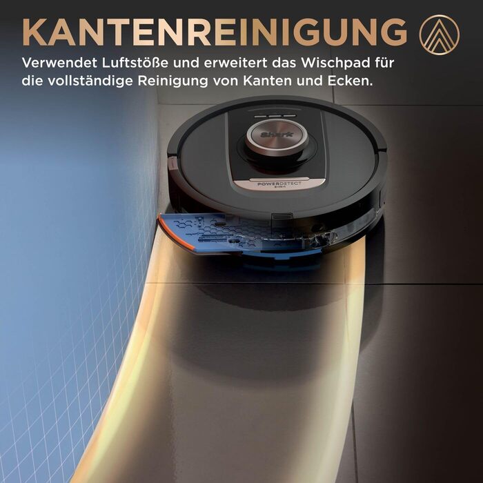 Робот-пилосос та миючий робот Shark PowerDetect RV2800ZEEU: 2-в-1, самостійне очищення, LiDAR-навігація, керування через додаток, чорний