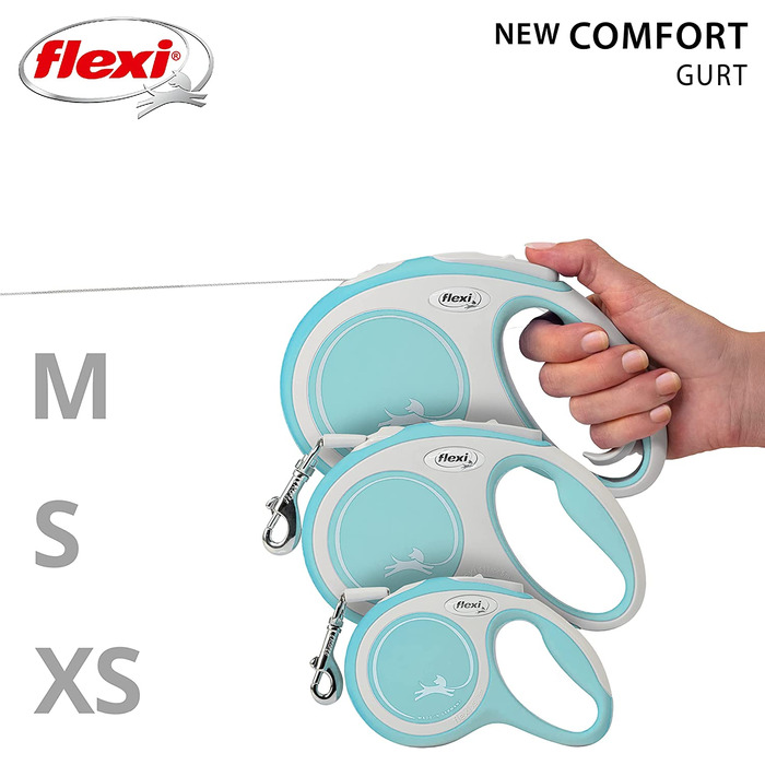Гнучкий рулонний повідець New Comfort-Світло-блакитний-XS-3 м, 3 м (1 упаковка) синій 3 м (1 упаковка)
