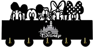 Брелок для ключів Kinglive Міккі Маус Мінні Маус, чорна полиця для ключів Disney самоклеюча підставка для ключів, настінний органайзер, Дерев'яна настінна Підвіска Disney, подарунок Disney (Міккі 3)