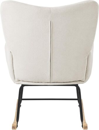 Крісло-гойдалка ML-Design бежевого кольору з оббивкою під фліс, дерев'яні полози, для вітальні, спальні, балкона