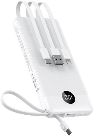 Виходів, LED-дисплей, сумісний з iPhone/Samsung/Xiaomi/Huawei, 10000mAh VEEKTOMX USB C, 5