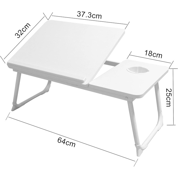 Столик для ноутбука на ліжко/софу з підставкою для чашки, білий. Регульований столик-підставка для ноутбука, ліжко, диван, балкон, тераса