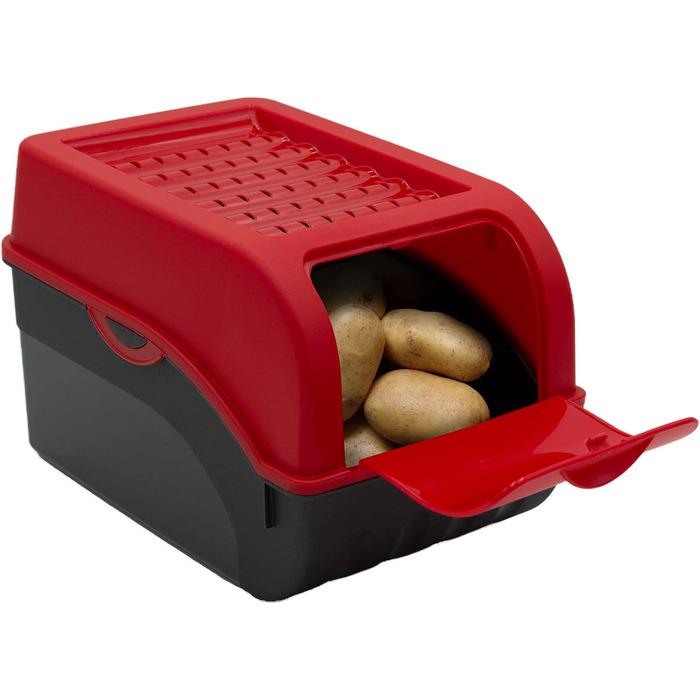 ARTECSIS Коробка для зберігання картоплі, білий колір, 2 шт. в наборі. Органайзер для овочів з кришкою, об'єм 4 кг + наклейки з назвами овочів