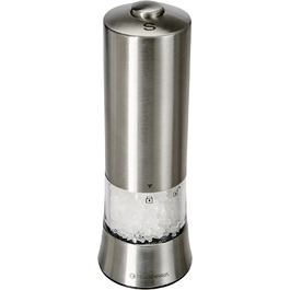 Керамічна кавомолка GERA з нержавіючої сталі Точно регульований помел, включаючи начинку для перцю та батареї Подрібнювач спецій Ø 6 x 18 см (електричний млин для солі)