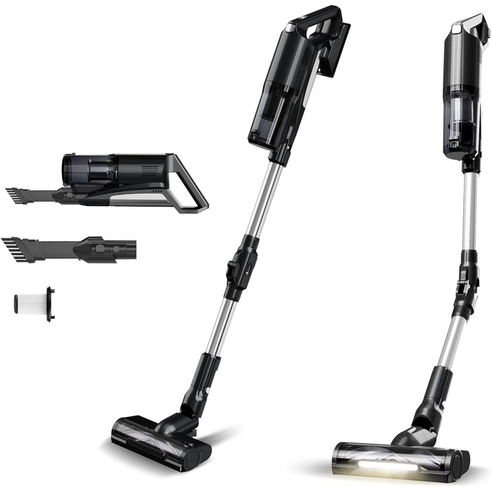 TurboTronic StormStick: акумуляторний пилосос 120 Вт з фільтром MIF та 5 м кабелем, 11kPA, циклон-технологія, чорний