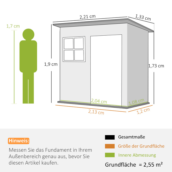 Outsunny – сарай для інструментів 2,55 м², садовий будиночок з похилим дахом, 221 x 133 x 190/173 см, сарай для інструментів із замикаючими дверима та вікном, гараж для велосипедів, шафа для саду зі сталі, для заднього двору, саду, темно-сірий | Aosom