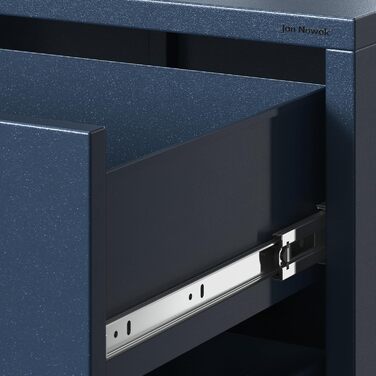 Металева комода Jan Nowak з шухлядами Carla | Комод-шафа для спальні, вітальні, дитячої кімнати | Стиль лофт | Комод з шухлядами, темно-синій | 80 x 101,5 x 40 см