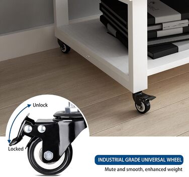 Підставка для принтера Natwind, 50x50x32 см, 2 яруси, з полицею для паперу, на колесах, для дому та офісу