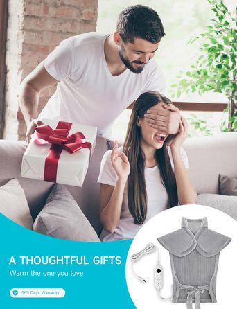 Електричний нагрівальний килимок для спини, шиї та плечей ALLJOY, 56 x 84 см, 6 режимів нагріву, таймер, автовимкнення