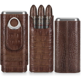 Чохол для сигар Scotte з натуральної шкіри, внутрішнє покриття з кедру, портативна humidor-коробка з різаком, коричневий