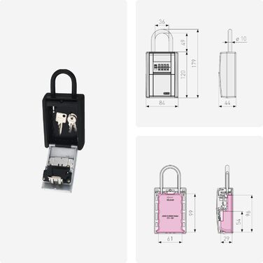 Сейф для ключів ABUS KeyGarage 797 LED з підсвічуванням - чорно-срібний, для ключів та дрібних цінностей