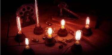 Настільна лампа XIHOME Vintage Steampunk, іржава, розетка E26, LED Edison, висота 3,5 дюйма