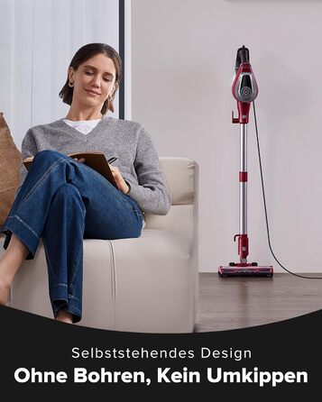 Ручний пилосос Vexilar C8 з кабелем - 600W, 60kPa, 7м кабель, безперешкодна щітка для підлоги, 1.5L безмішковий контейнер для твердих поверхонь, килимів та шерсті тварин