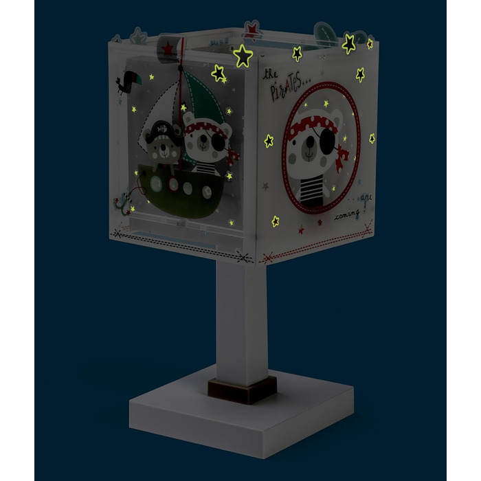 Дитяча настільна лампа Пірати, сіра, 14x14x29 см