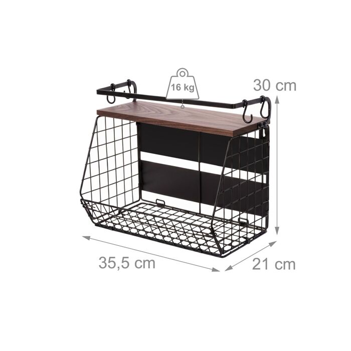 Набір з 2 магнітних настінних органайзерів Relaxdays для зберігання