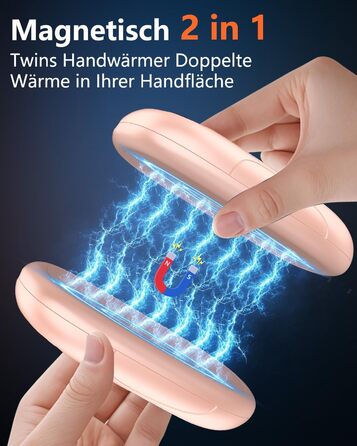 Електричні грілки для рук DDKJ - 2 шт. з LED-дисплеєм та 3 рівнями нагріву. Підзаряджаються, багаторазові, для дітей, чоловіків та жінок.