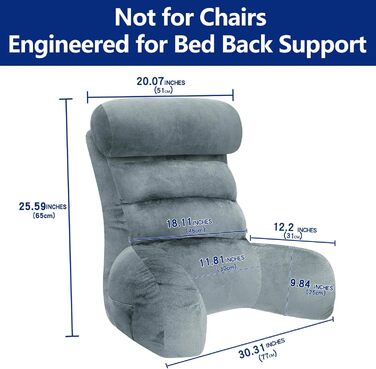 Підголовник для ліжка Tinuniyaa: великий, з підлокітниками для спини, для читання, відпочинку та перегляду телевізора