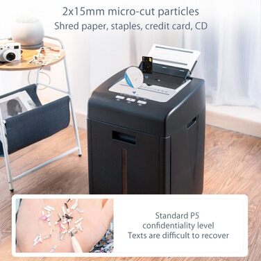 Автоматичний шредер для документів з мікрорізом: P-4 безпека, 200 аркушів, 25л контейнер, тихий, для дому, офісу, школи, бізнесу