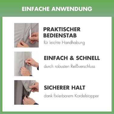 Чохол для садового парасоля Doppler Jack для центрального кріплення | Захисний чохол для парасоля з максимальним діаметром | Стійкий до погодних умов, з блискавкою та ручкою (L)