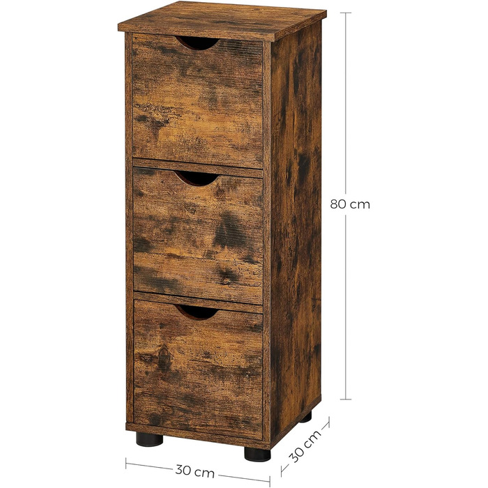 Шафка для ванної кімнати VASAGLE з 4 висувними ящиками, 30 x 30 x 82 см, для ванної, вітальні, кухні, білий колір, сучасний дизайн