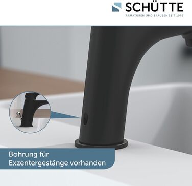 Змішувач для ванної кімнати Schütte Boston, однозахватний, чорний, з набором для зливу | Waschbeckenarmatur