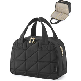 Сумка для косметики BAGSMART для жінок, велика дорожня косметичка, об'ємна косметична сумка, сумка для макіяжу та косметики з ручкою, чорна