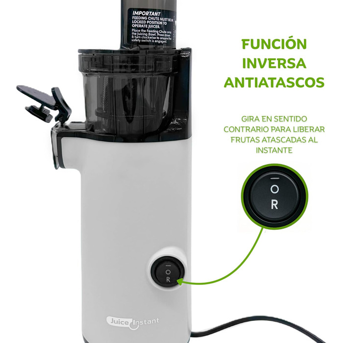 Електричний соковитискач JuiceInstant Kompakter: холодний віджим, BPA-free, з фільтром, сірий